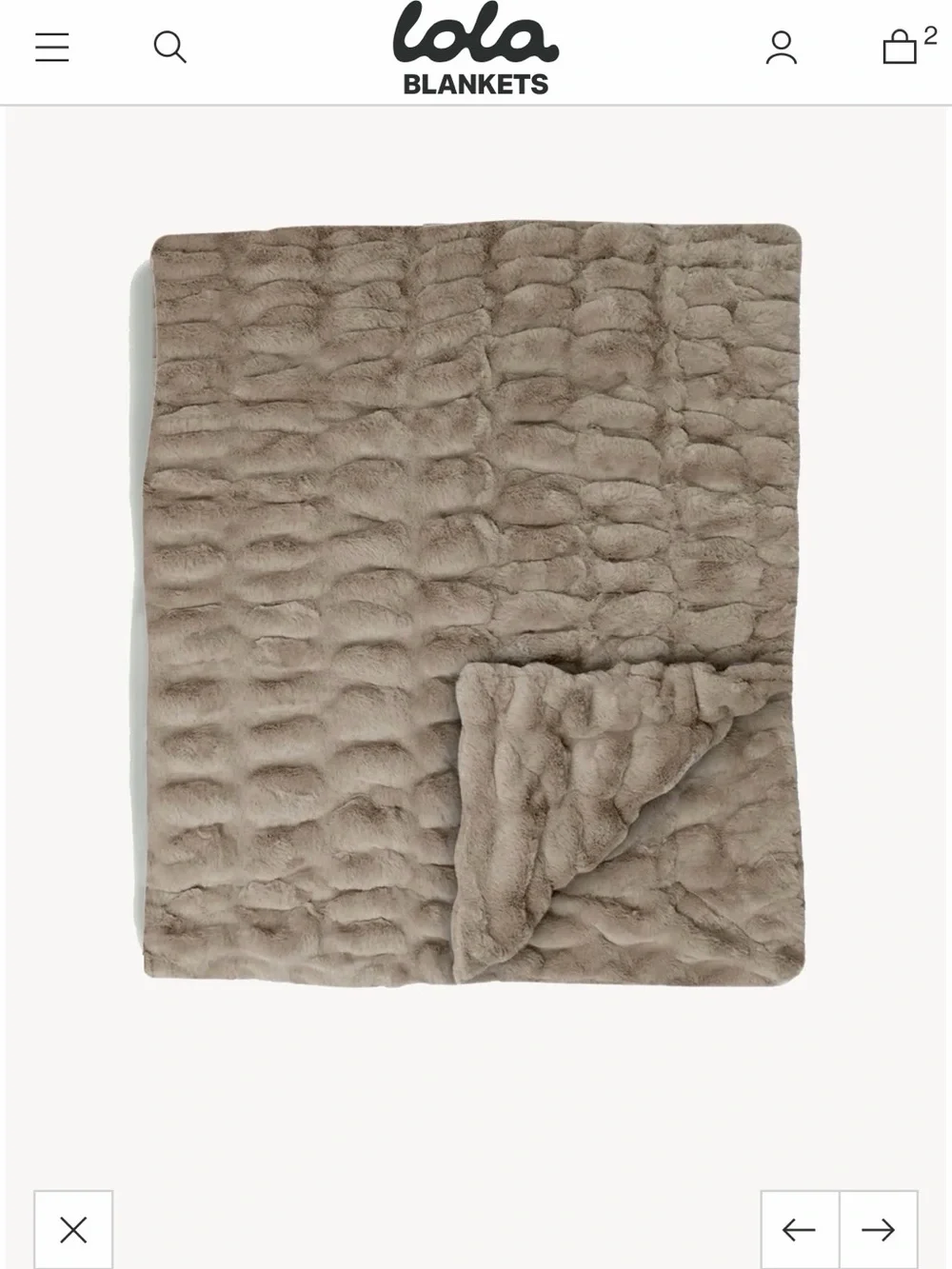 Lola Blankets Taupe Faux Fur Throw Blanket - Plush Comfort
